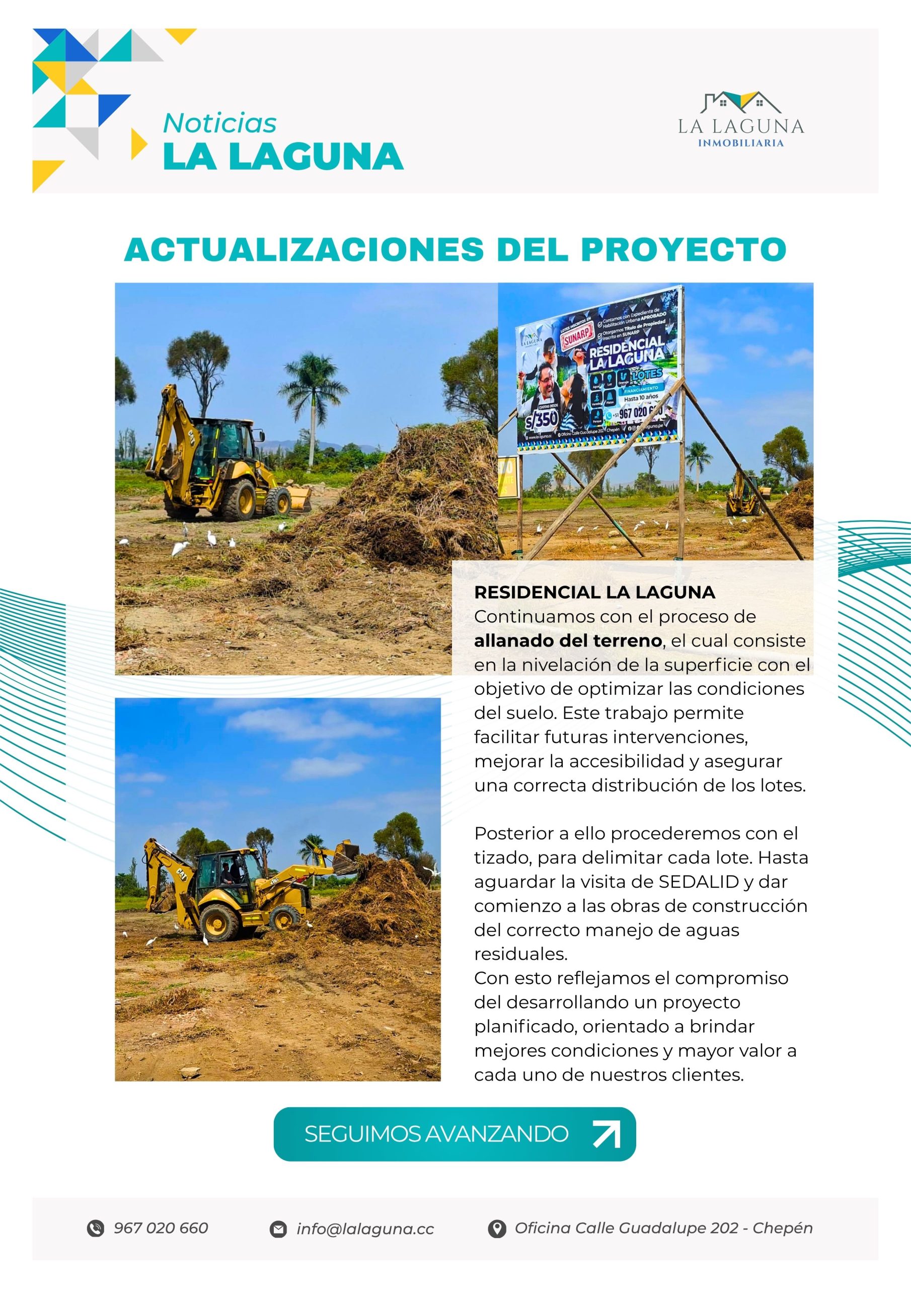 Avance del proyecto residencial la laguna de chepén Perú
