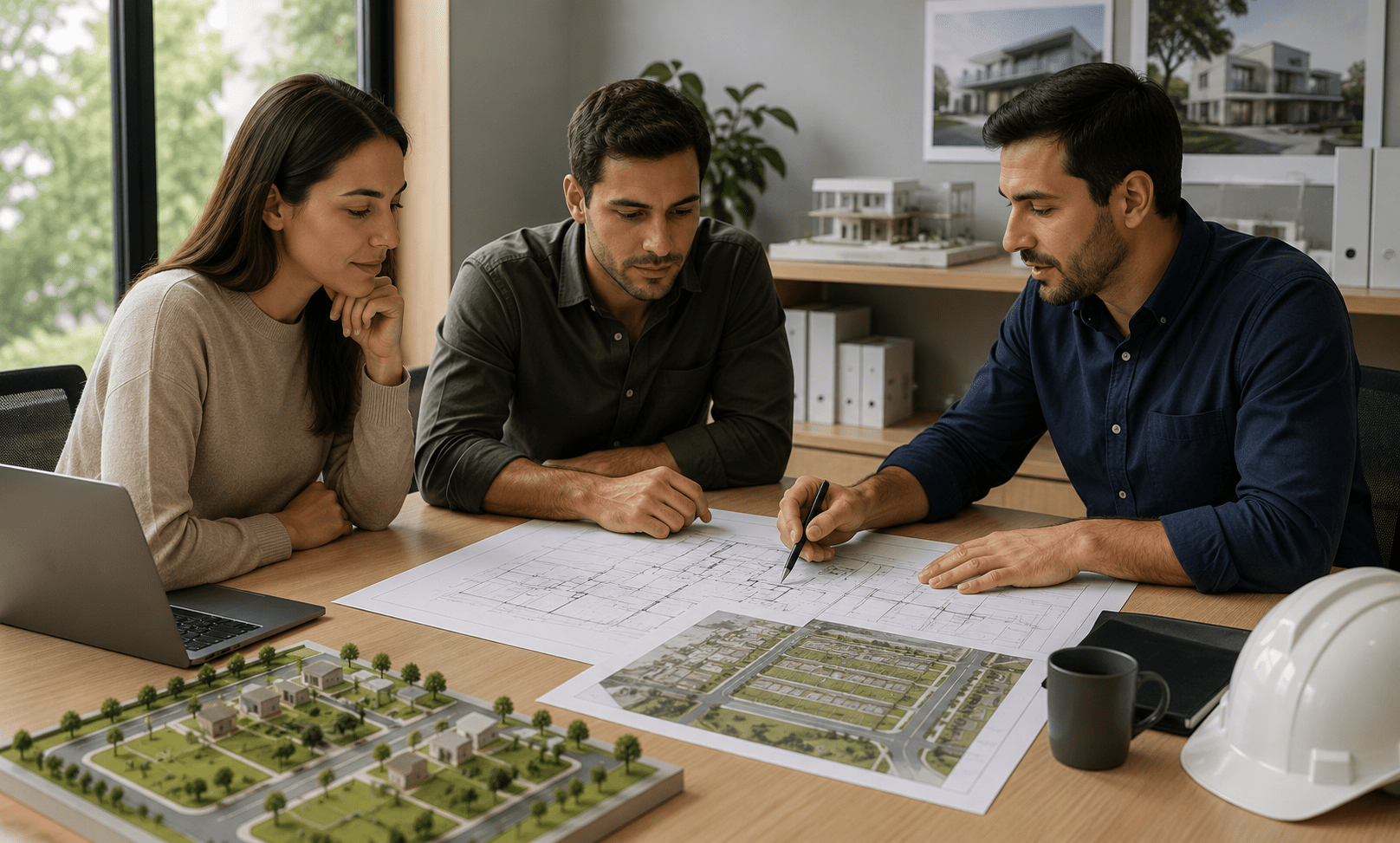 Personas atendiendo la explicación para la planificación de un proyecto