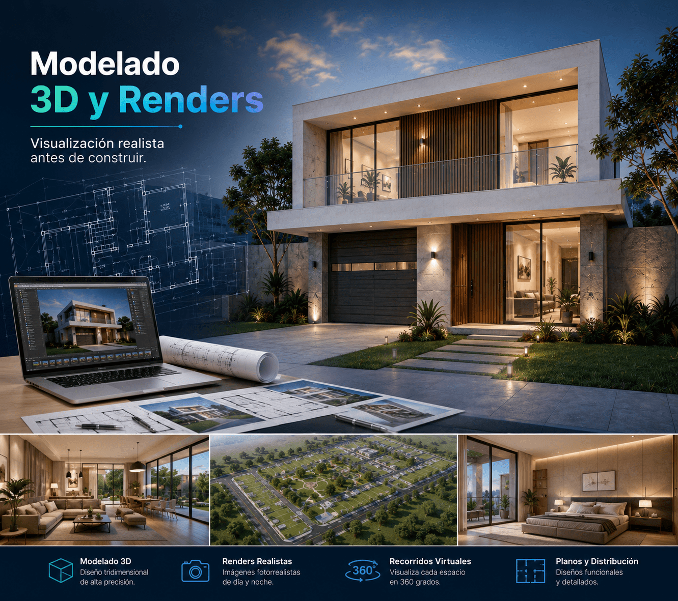 Servicio modelado 3d y renders de inmobilairia la laguna